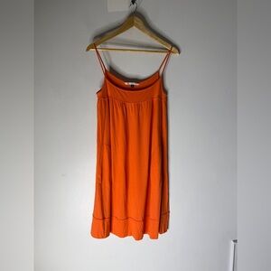 DIANE VON FURSTENBERG  “angea" Orange Dress short spaghetti strap Size 10